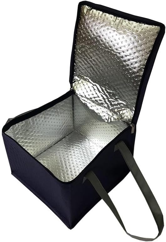 Sac isotherme pour livraison de nourriture – Sac isotherme pour pizza, gâteau et déjeuner – Grand sac à main avec poche de glace pour aliments frais et boissons, 25,4 cm.