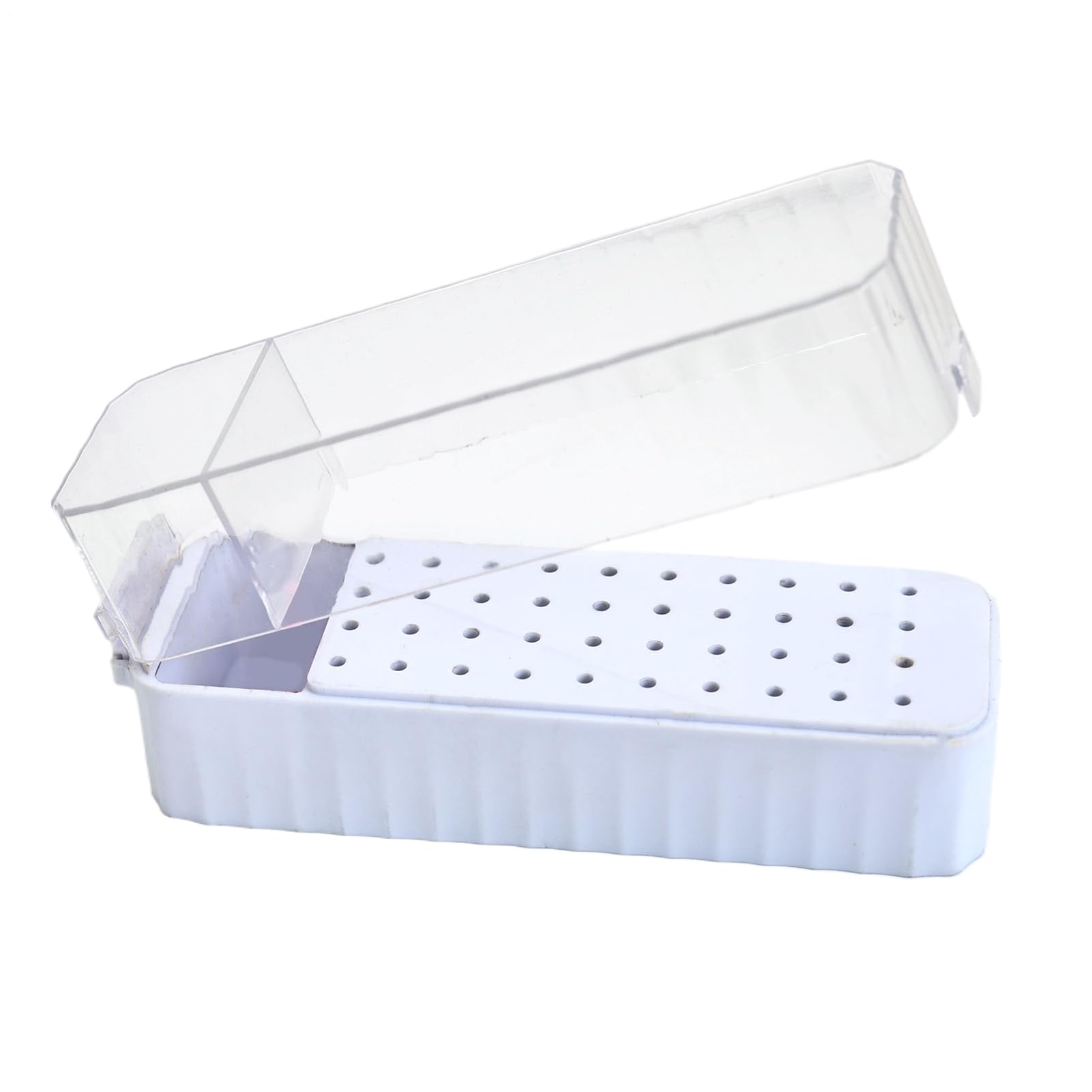 Boîtier pour Forets d'Ongle - Contenant Organisateur à 40 Emplacements pour Fraises de Manucure | Boîte de Rangement avec Couvercle Transparent Anti-Poussière pour Meulage, Soin des Cuticules,