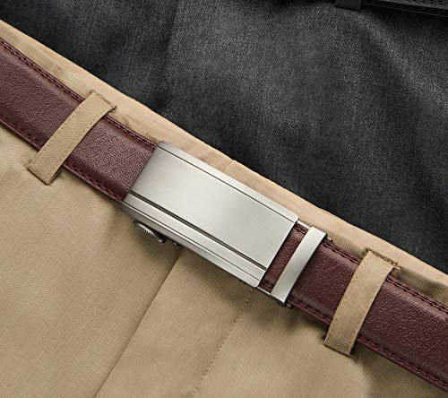 Image of CHAOREN Mens Dress Belt Leather 2 Pack - Mens Ratchet Belt for Dress Shirt and Pants Every Occasion (32mm)