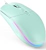 KKUOD Wired Mouse, Ergonomic Design, Reduce Hand Fatigue, Reduce Muscle Strain, Silent USB Computer Mouse, 1600DPI Office and Home MouseGreen, Wired