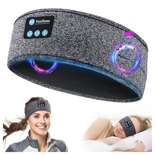 Yontune Sleep Headphones Bluetooth Headband, Wireless Soft Sleeping Headphones with Speakers and Microphone Perfect for Sleeping, Running, Workout, Jogging, Yoga, Insomnia, Grey, (YN703)