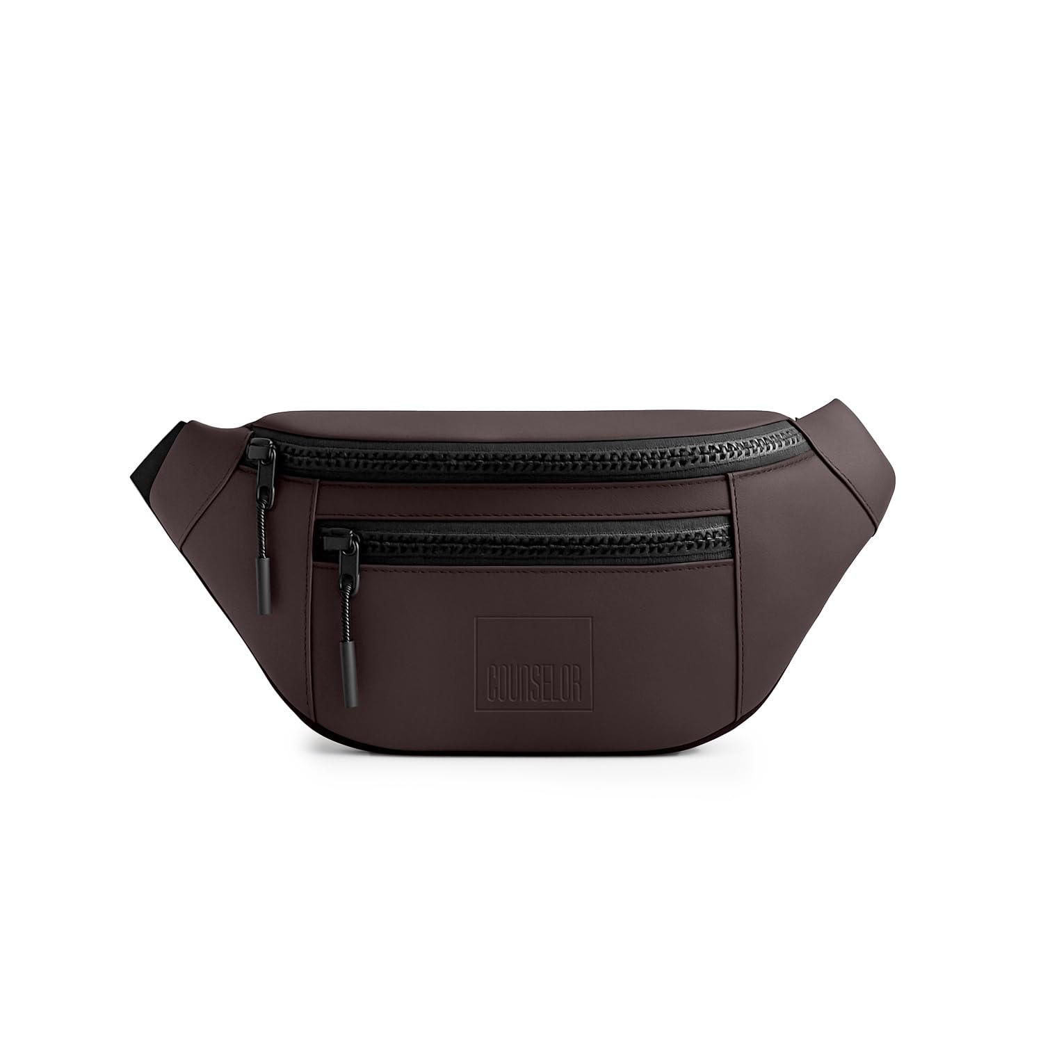 Waist Bag for Men & Women, Vegan Leather Fanny Pack with Adjustable Strap, Crossbody Belt Bag for Travel, Daily Commute, Outdoor Use, Lightweight Sling Bag with Zipper, Blaze (Brown)