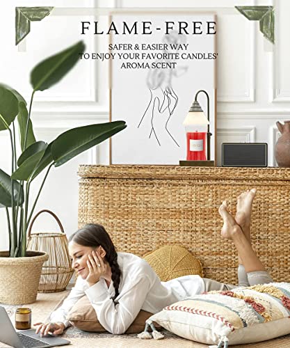 Hestia Magic Candle Warmer Lamp, Height Adjustable For Yankee Candle Jar & 3 Wick Large Jars, Soot-Free Scent Release - Timer & Dimmable Candle Lamp, Top Overhead Glass Shades, 110-120V (Black, Timer) #TOP4