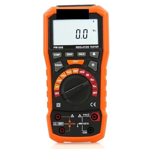 Peakmeter PM1508 デジタル絶縁抵抗計 100GOhm メガオームメーター オートレンジ マルチメーター 電圧計 LED表示 PI DAR