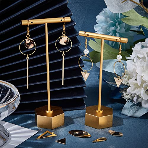Beebeecraft 48Pcs/Box 6 Style Brass Pendants Charms 18K Gold Plated Brass Oval Teardrop Triangle Diy Dangle Earring Making Kits For Bracelet Necklace Jewelry Making #TOP4