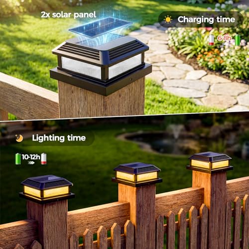 Capuchons de poteau solaires étanches IP65 multicolores JOFIOS avec télécommande - 6