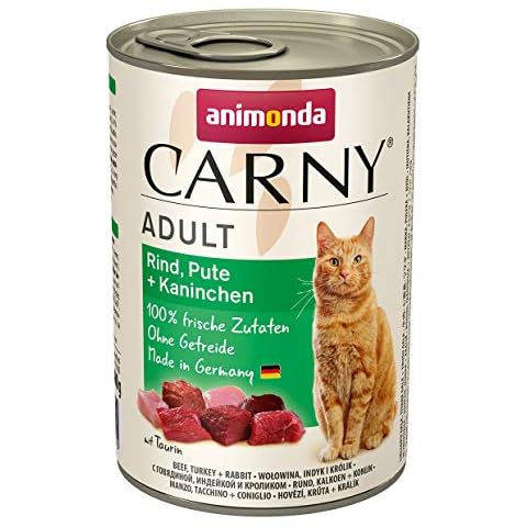 animonda Carny Adult Katzenfutter, Nassfutter für ausgewachsene Katzen, Rind, Pute + Kaninchen Cover