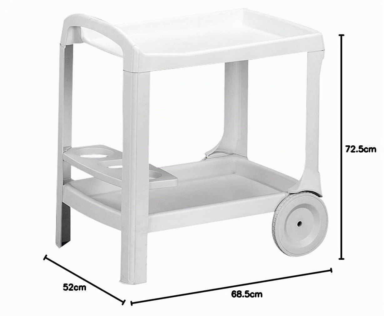 Ipae-Progarden S.P.A. Astro-Carrello per Bevande, Bianco, 53 x 74 x 73 cm