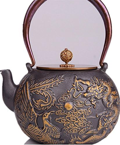 RUIKA Japanese tetsubin Cast Iron Teapot Dragon phoenix pattern Kettle 1400ml 48 Ounce