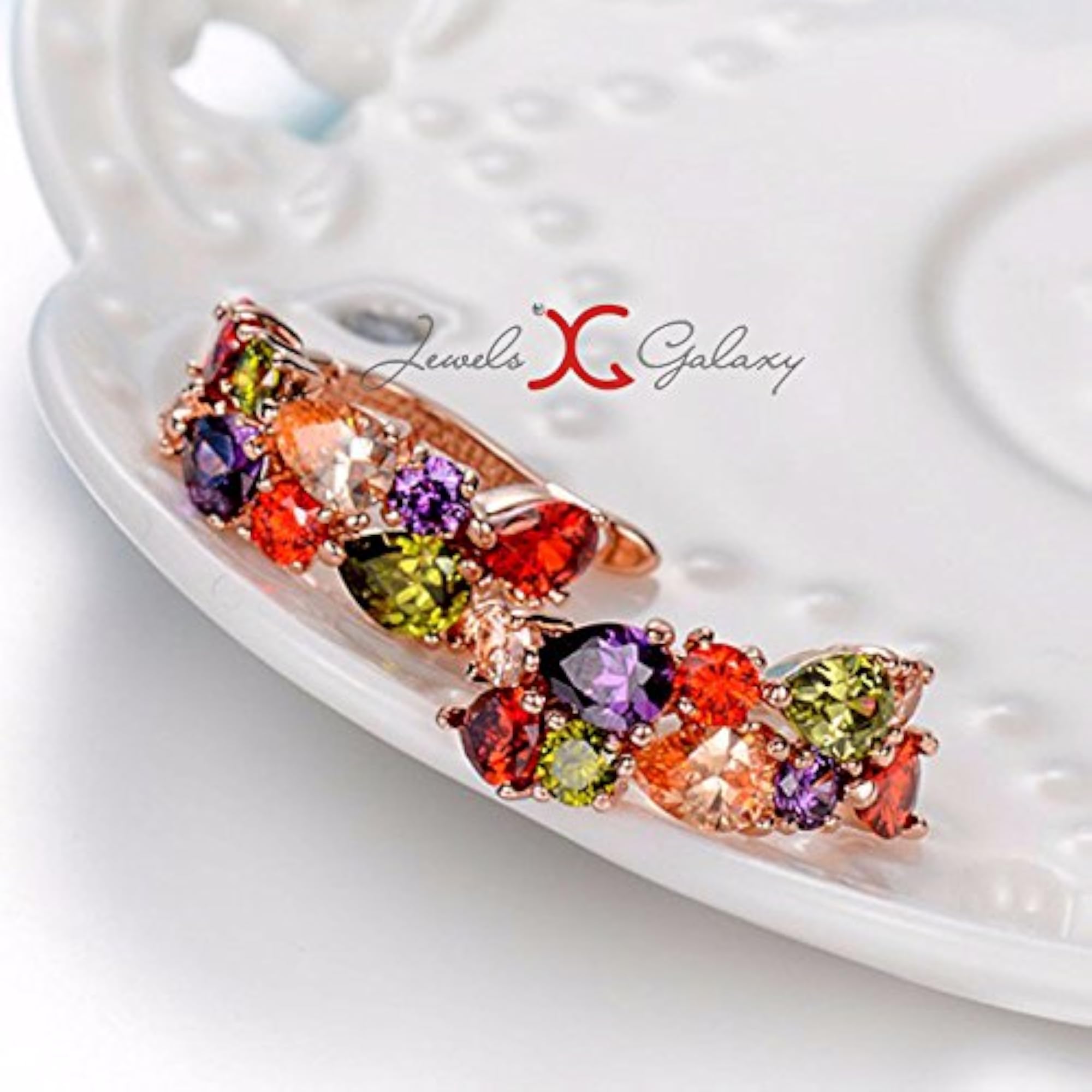 18K Rose Plated AAA Swiss Cubic Zirconia Earrings & Ring Set