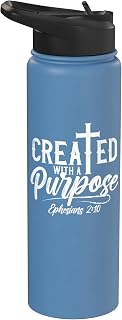 Created with a destiny Ephesians 2 10 Bible Verses Stainless Steel Insulated Water Bottle