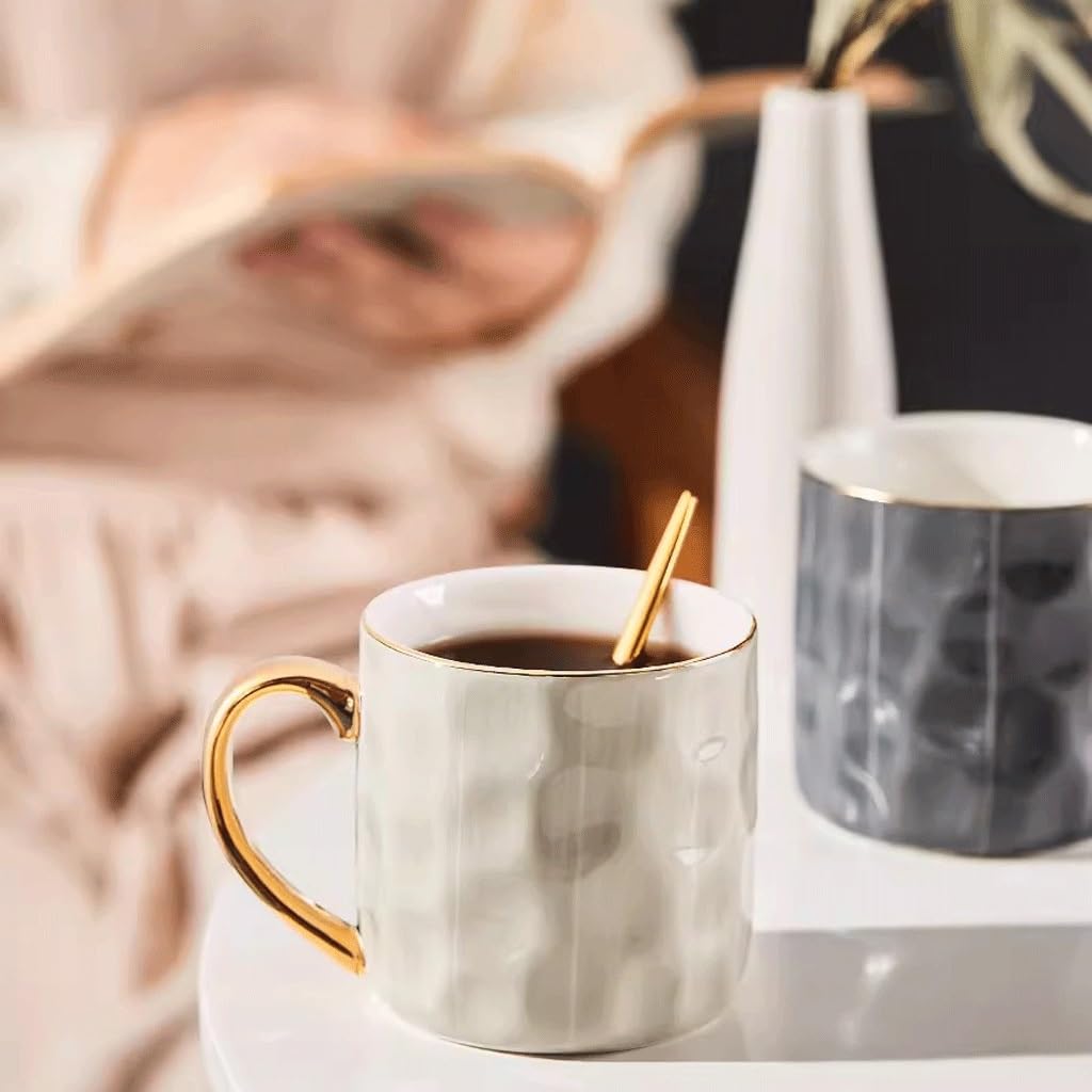 Tazza di Vetro, Tazza da tè, Tazza da caffè in Vetro, Tazza di Ceramica Tazza per Acqua per Coppie in casa Tazza da caffè per Ufficio per Ragazze Tazza da Bere per Ragazzi (A)