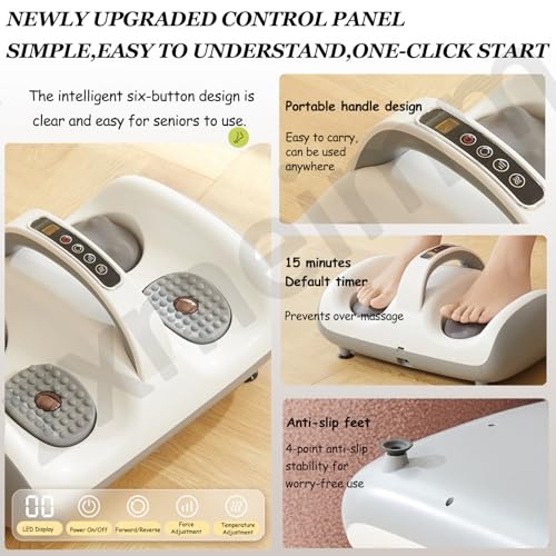 Masajeador Profundo para Pies y Pantorrillas con Calentamiento - 3 Modos Personalizables, Rodillos Shiatsu y Vibración para Recuperación Muscular para Papá/Mamá miniatura 6