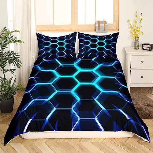 Homewish Honeycomb King Size Duvet Cover Set for Kids Teens Bedroom - Image 2