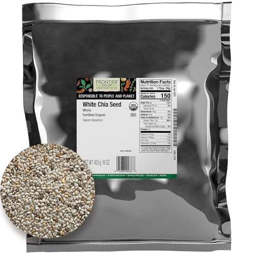 Frontier Co-op Organic Chia Seeds, Whole, 16 Oz, Bulk Bag