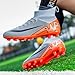 Enudet Men's Soccer Cleats Shoes Football Shoes for Training Athletic Boys Professional Sneaker Outdoor AG/FG,Gray,6.5