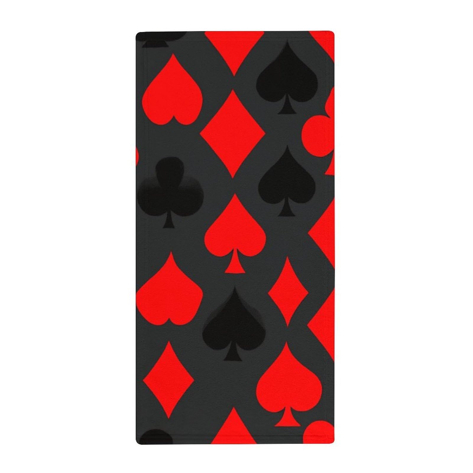Anceky Premium Hotel Bath Towels, Poker Heart Pattern Lightweight Hand Towels for Face, Hair & Luxury Guest Bathrooms