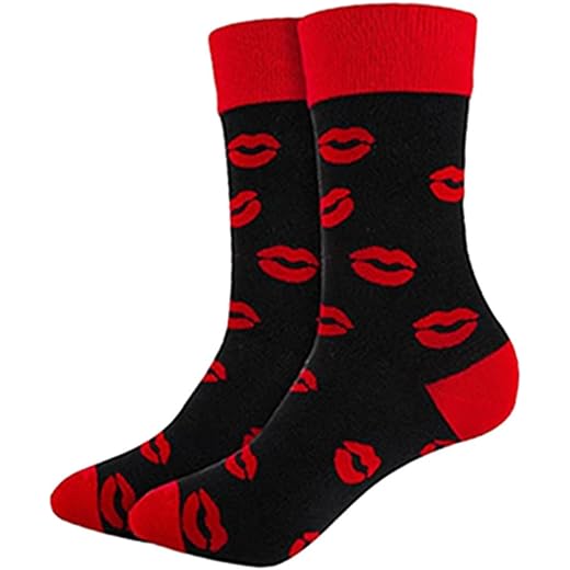 THE STYLE SUTRA Mid Tube Socks Valentines Day Gifts Red Black Matching for Home Party Indoor Style B