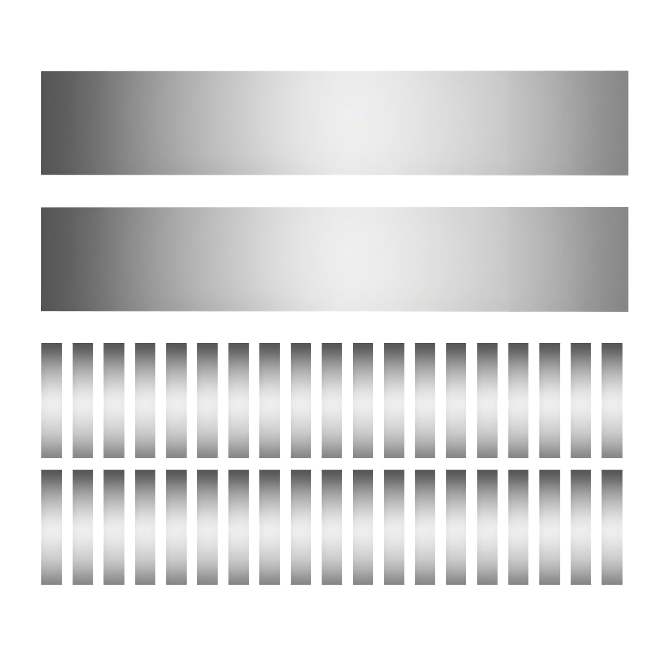 30pcs Shim Stock Assortment - Stock Metal Shims，304 Stainless Steel，2" Width x 6" Length，10 Different Width,3 for Each Thickness