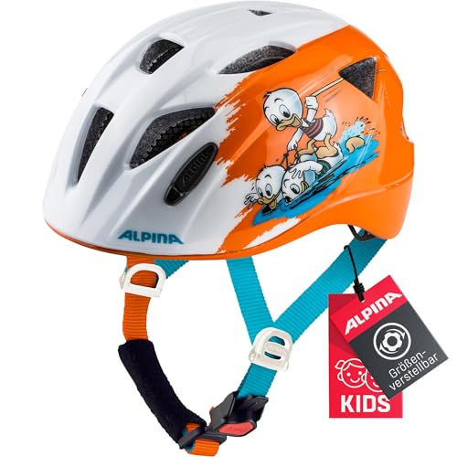 Alpina XIMO Disney - Leichter, Sicherer & Bruchfester Disney Fahrradhelm Mit Optionalen LED-Licht Für Kinder, Donald Duck, 45-49 cm