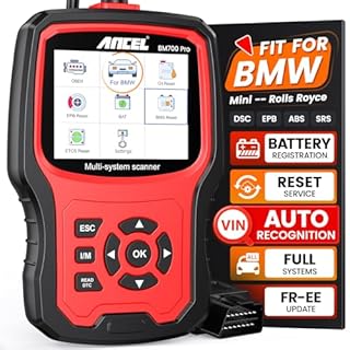 ANCEL BM700 PRO Fit for BMW Scanner - Battery Registration Tool, Code Reader for BMW/Mini/RR, Advanced OBD2 Scanner Auto V-I-N, Full System Diagnostic for BMW Scan Tool with All Reset Services (Red)
