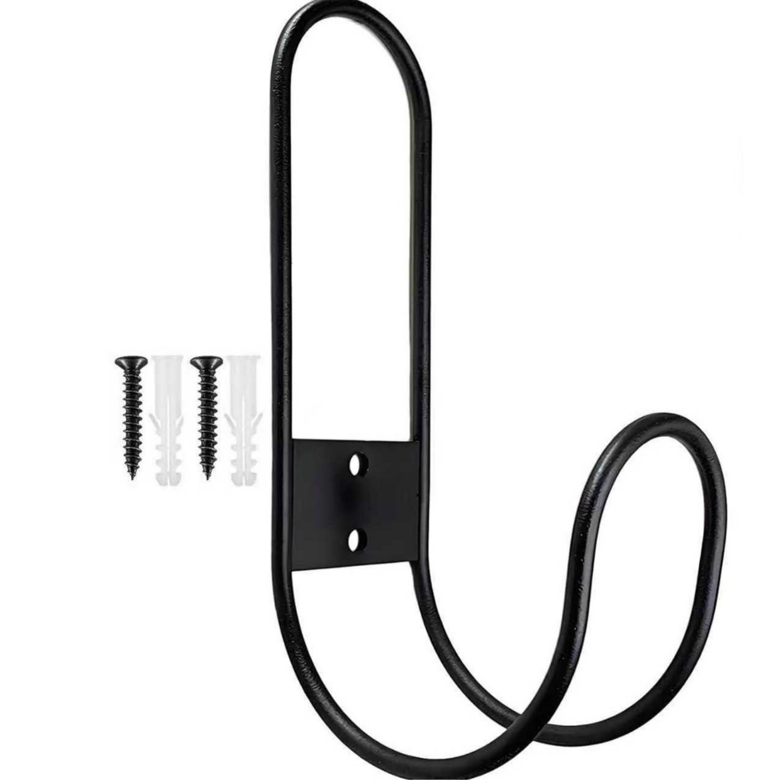 2 Pieces Space Saving Wall Mounted Hose Hook Easy Installation Iron Water Pipe Rack Premium Carbon Steel Heavy Duty Garage Hanger for Garden, Shed, Workshop, Hook Bracket 1 Pack-image-46