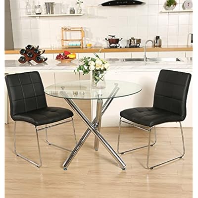 Buy Black Dining Chairs Set Of 2 Nopurs Pu Leather Dining Chair With Back And Sturdy Metal Legs Modern Waterproof Chairs For Bedrooms Living Room And Farmhouse Online In Germany B095wwdknw