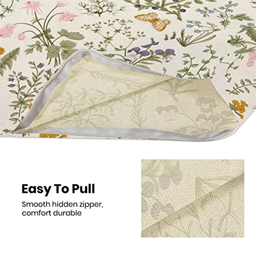 Aeioae Spring Pillow Covers 16X16 Set Of 2, Garden Plants Herbs Cushion Cases Wildflowers Botanical Classic Design Throw Pillow Covers For Home Decor Sofa Car Bedroom #TOP5