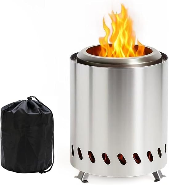 Table Top Fire, Stainless Steel Smokeless Fire Pit, Portable Desktop Fire Pit Camping Outdoor, Indoor, Garden, Birthday - 1