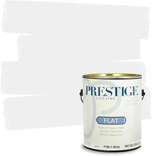 Miniatura 8 de Prestige Paints - Pintura y pintura base E100-9 para exteriores, 1 galón, color blanco