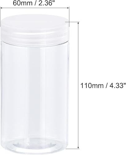 Miniatura 7 de uxcell Tarros redondos de plástico con tapa superior de rosca transparente, recipientes vacíos transparentes de boca ancha de 1 onza1.0 fl oz para