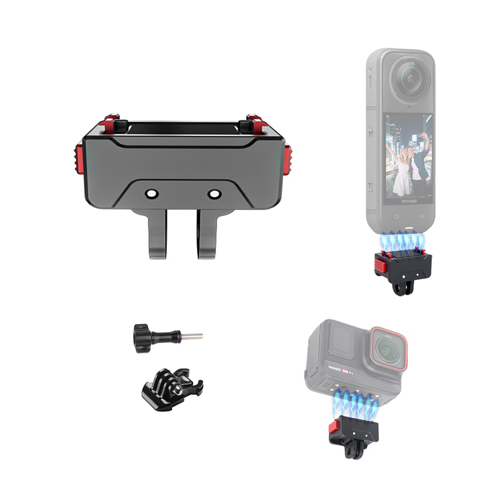 TANSUO Quick-Release Magnetic Mount for Insta 360 Ace Pro 2 /Ace/Ace Pro/X5/X4 Air,Compatible with insta360 x5 Quick Release Mount with 1/4-inch Screw Holes and Foldable Dual-Port