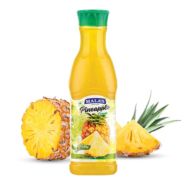 Image of Mala's Crush Pet Bottle Natural and Real Fruit Extracts Pet Bottle, Pineapple, 1000 Gram