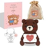 Szhhrxi Osito de Ganchillo a Mano, Regalo Pareja - Oso Peluche, Regalo de Pareja Romántico para Aniversario, San Valentín, Boda, Regalos Aniversario para Pareja Hombre Mujer Novia