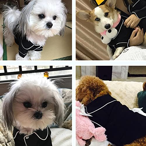 Nuatpetin Baby Blue Dog Pajamas For Girl Small Medium Dogs, Satin Silk Lapel Two-Legged Dog Jumpsuit Loungewear, Soft Breathable Pet Shirts Dog Cat Apparel Puppy Shirt Sleepwear Shirt Yorkie Bulldogs #TOP2