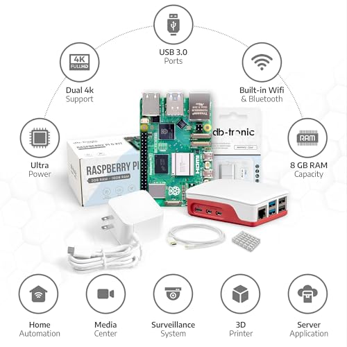 Image of Raspberry Pi 5 8GB Starter Kit | 64GB Edition | Official 27W Power Supply | Official case with Fan | 4K Micro HDMI Cable 1m | Aluminum heatsink