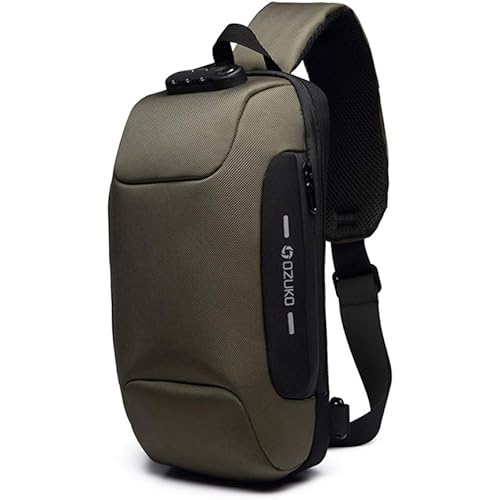 Anti Theft Sling Bag Shoulder Crossbody Backpack Waterproof Chest Bag with USB Charging Port Lightweight Casual Daypack