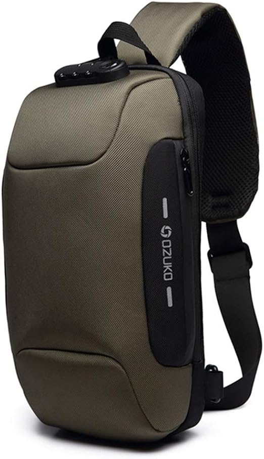 Waterproof Sling Backpack With USB Port - Anti-Theft Crossbody Chest Bag, Fits 9.7" IPad (Blue)