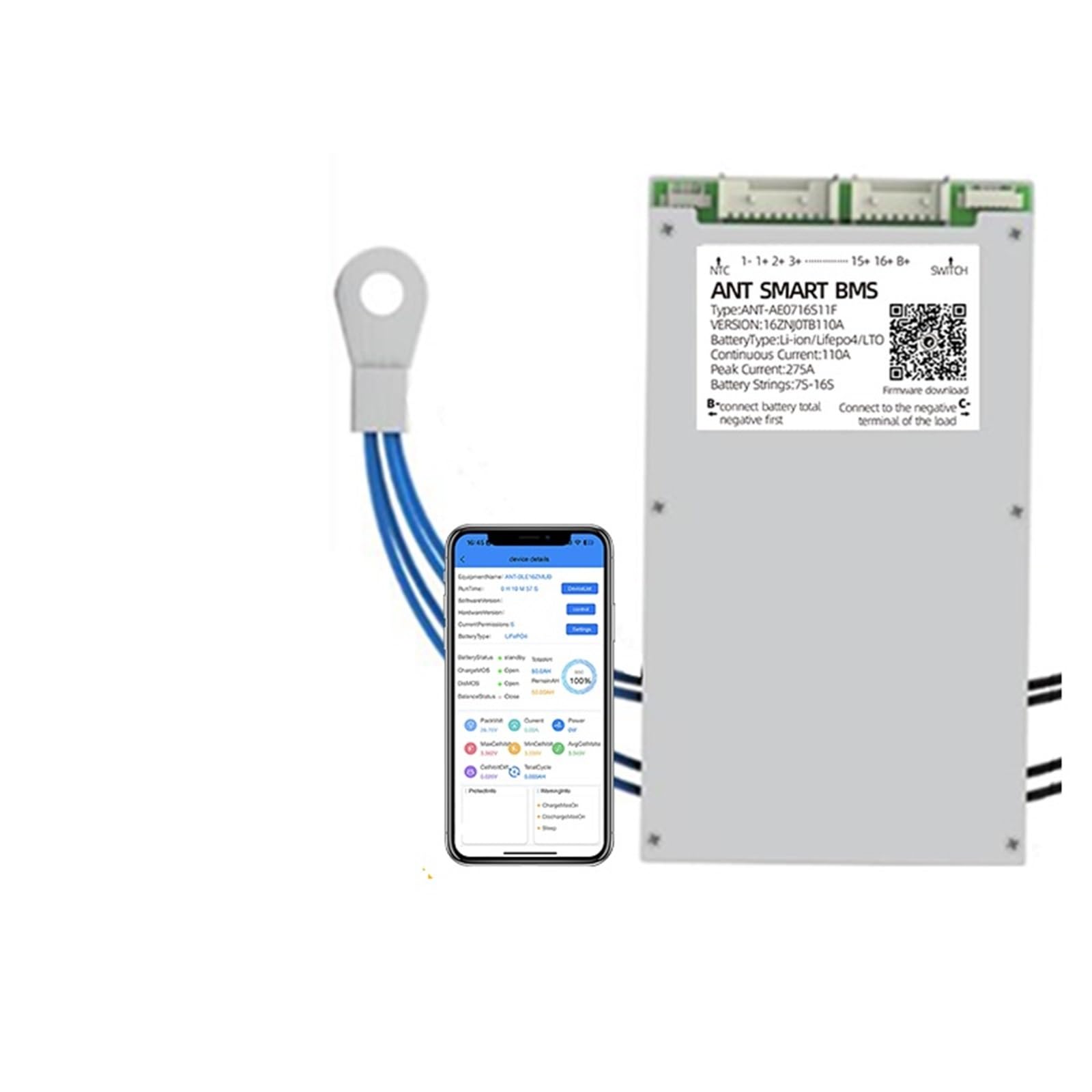 BMS Ant 230A avec Bluetooth intégré et équilibrage automatique permanent