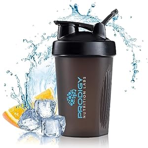 Prodigy Nutrition Labs Premium Shaker Bottle Perfect for Protein Shakes and Pre Workout -14 Ounce (Black)