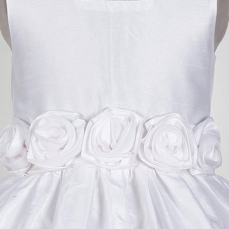 SOFYANA Baby Girls Satin Kids Parties Wear Frocks Princess Dresses White 2