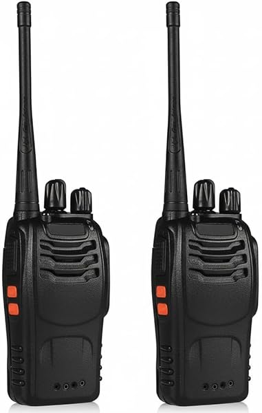 Walkie Talkie Professionali Ricaricabili Set Ricetrasmittenti, Basi di Ricarica, Auricolari, Batteria Li-Ion, Lunga Distanza, Clip da Cintura, Ideali per Escursionismo, Lavoro (2) - 1