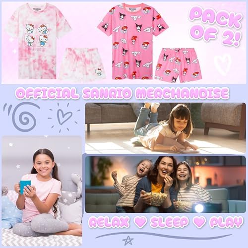 Arshiner Meisjespyjama's voor de winter, lange mouwen, comfortabele cartoonprint, nachtkleding voor meisjes van 5-14 jaar, Witte wolken, 13-14 Jaar