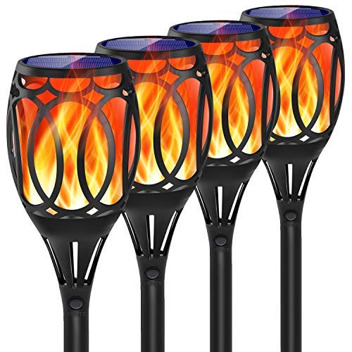 Toyawany Upgraded Solar Torches Lights,4PCS Flickering Flames Waterproof Torches Lights Outdoor Solar Spotlights Landscape Decoration Lighting with Dusk to Dawn Auto On/Off for Garden Patio