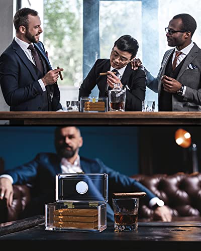 Tisfa Acrylic Cigar Humidor With Humidifier And Hygrometer, Desktop Cigar Case Box That Can Hold About 15-20 Cigars (S) #TOP5