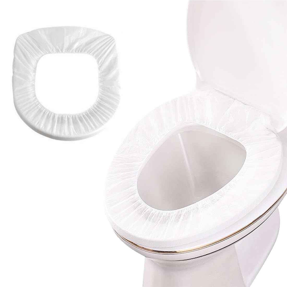 Set Katomi 50 Copriwater Usa E Getta In Confezioni Singole Da 10, Impermeabili E Antiscivolo, Misura 60x40 Cm, Per Viaggi, Campeggio E Ospedali