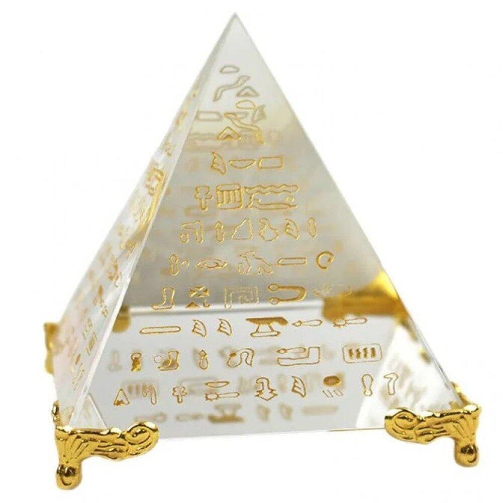 Crystal Pyramids Figurine Egyptian Pyramid Figurine Ancient Art Building Model Miniature Feng Shui Crafts for Desktop Decoration