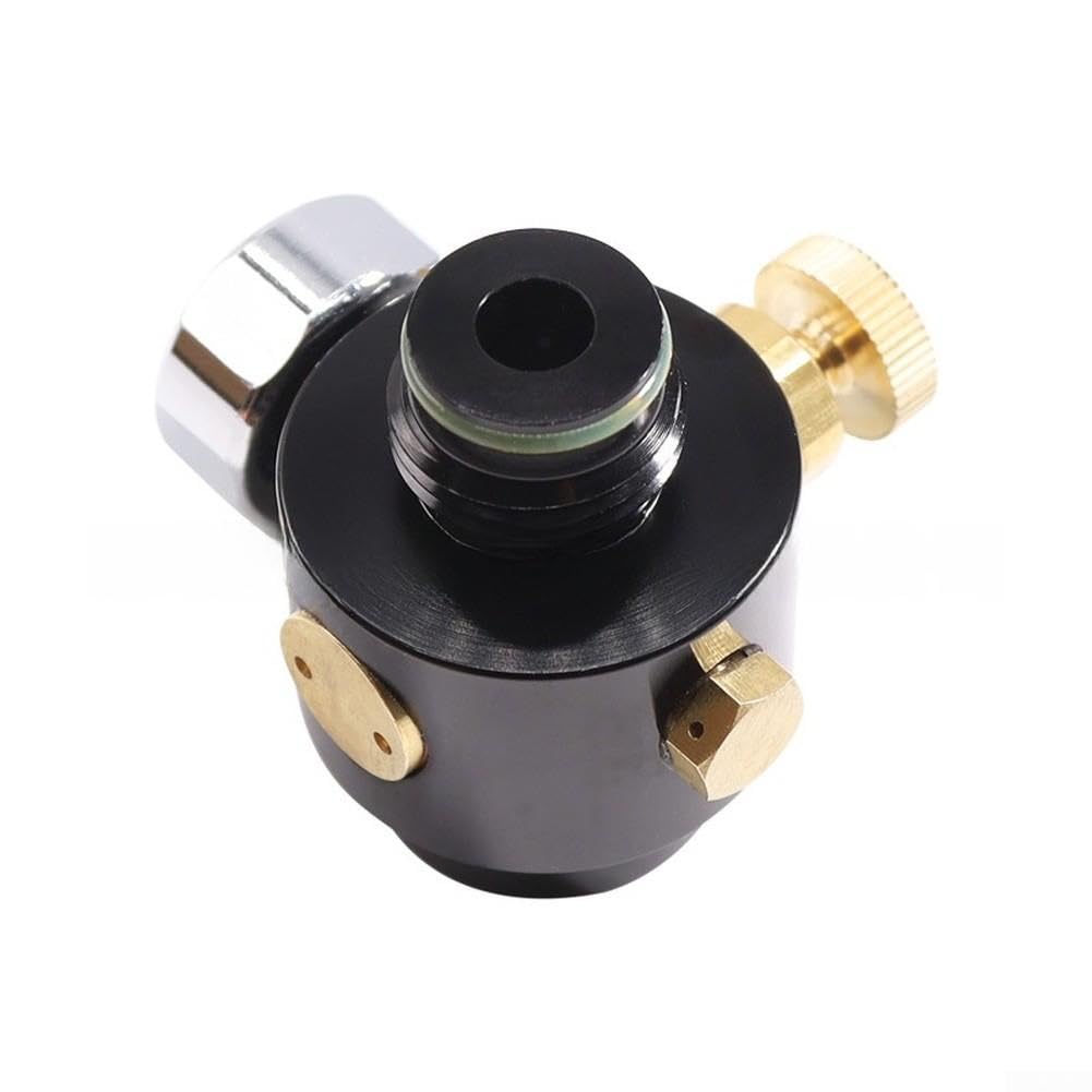 Regulador de Presión 300psi con Manómetro G1/2-14 para Aire para compresor Válvula On/Off Disco Seguridad Metal Negro Instalación Compacta Taller