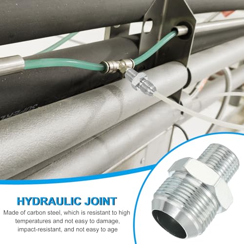 Image of PATIKIL Pipe Adapter Connector 1-5 /16 inch Male 74 Flare JIC x 1 /2 inch Male R Pipe Fitting 2 Pcs Oil Feed Restrictor Fitting Hydraulic Connector for Oil Steam Water Pipelines System