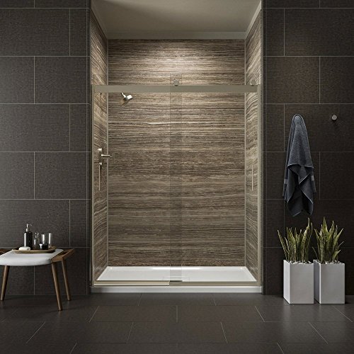 KOHLER K-706009-L-ABV Levity Shower Door, 74.00 x 3.06 x 59.63 inches, Crystal Clear Glass with Anodized Brushed Bronze Frame